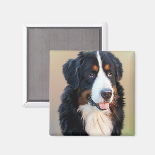 Bernese Mountain Dog Portrait Magneet (Voorkant / Achterkant)