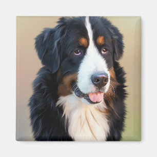 Bernese Mountain Dog Portrait Magneet