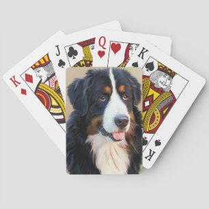 Bernese Mountain Dog Portrait Pokerkaarten