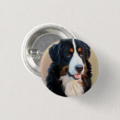 Bernese Mountain Dog Portrait Ronde Button 3,2 Cm (Voorkant /achterkant)