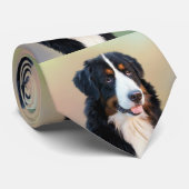 Bernese Mountain Dog Portrait Stropdas (Opgerold)