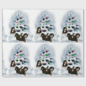 Bernese Mountain Dog Puppies Kerstmis Cadeaupapier (Vlak)
