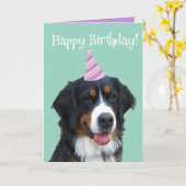 Bernese Mountain Dog Puppy Birthday Kaart (Gele Bloem)
