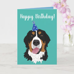 Bernese Mountain Dog Puppy Birthday Kaart