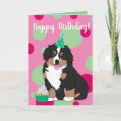 Bernese Mountain Dog Puppy Birthday Kaart (Voorkant)