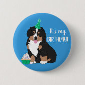 Bernese Mountain Dog Puppy Birthday Ronde Button 5,7 Cm (Voorkant)