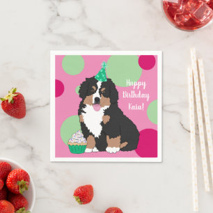 Bernese Mountain Dog Puppy Birthday Servet