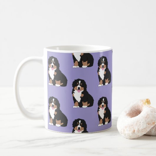 Bernese Mountain Dog Puppy Coffee Mok (Met donut)
