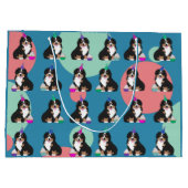 Bernese Mountain Dog Puppy Large Gift Bag Groot Cadeauzakje (Achterkant)