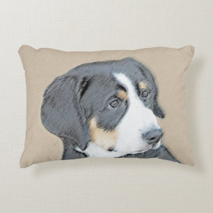 Bernese Mountain Dog Puppy Painting - Originele Ku Accent Kussen