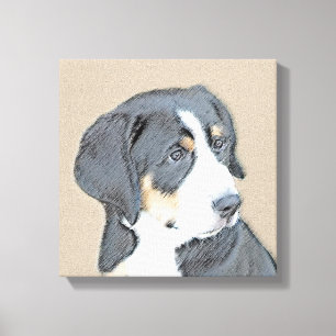 Bernese Mountain Dog Puppy Painting - Originele Ku Canvas Afdruk