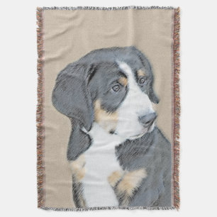 Bernese Mountain Dog Puppy Painting - Originele Ku Deken