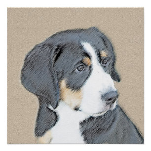 Bernese Mountain Dog Puppy Painting - Originele Ku Perfect Poster