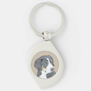 Bernese Mountain Dog Puppy Painting - Originele Ku Sleutelhanger