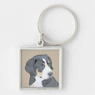 Bernese Mountain Dog Puppy Painting - Originele Ku Sleutelhanger