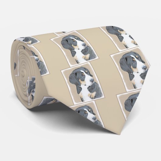 Bernese Mountain Dog Puppy Painting - Originele Ku Stropdas (Opgerold)