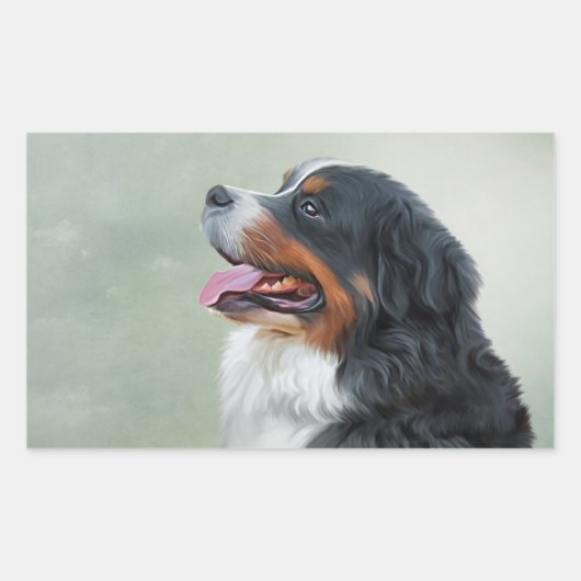 Bernese Mountain Dog Rechthoekige Sticker (Voorkant)