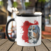Bernese Mountain Dog Red Abstract Mok