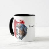 Bernese Mountain Dog Red Abstract Mok (Voorkant links)