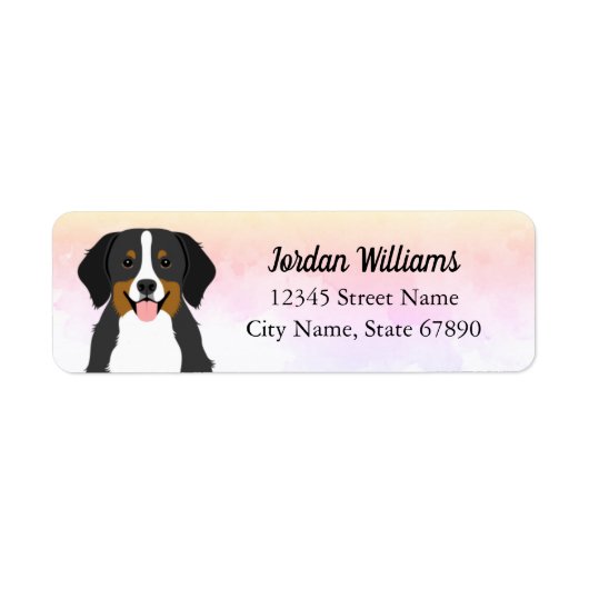 Bernese Mountain Dog Return-adreslabels Etiket (Voorkant)