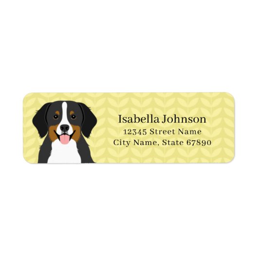 Bernese Mountain Dog Return-adreslabels Etiket (Voorkant)