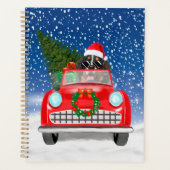 Bernese Mountain Dog rijdt met sneeuwkerst Planner (Voorkant)