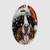 Bernese Mountain Dog, Santa Dog, Kerstmenorum Ornament (voorkant)
