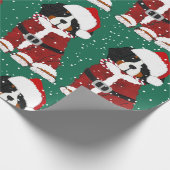 Bernese Mountain Dog Santa Paws Cadeaupapier (Hoek)