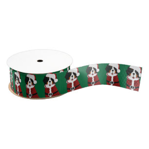 Bernese Mountain Dog Santa Paws Grosgrain Lint