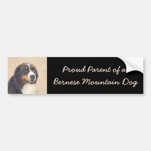 Bernese Mountain Dog-schilderij - Original Dog Art Bumpersticker (Voorkant)
