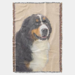 Bernese Mountain Dog-schilderij - Original Dog Art Deken