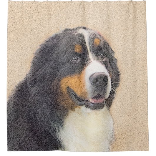 Bernese Mountain Dog-schilderij - Original Dog Art Douchegordijn (Voorkant)