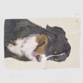 Bernese Mountain Dog-schilderij - Original Dog Art Golfhanddoek (Horizontaal)
