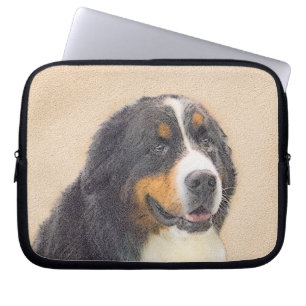 Bernese Mountain Dog-schilderij - Original Dog Art Laptop Sleeve