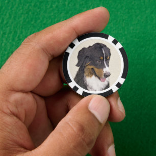 Bernese Mountain Dog-schilderij - Original Dog Art Poker Chips