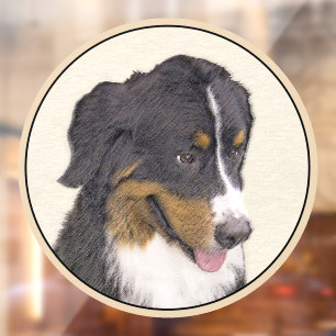 Bernese Mountain Dog-schilderij - Original Dog Art Raamsticker