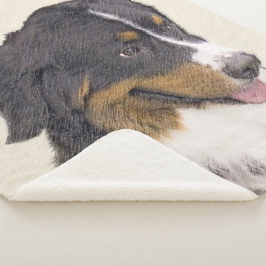 Bernese Mountain Dog-schilderij - Original Dog Art Sherpa Deken (3/4)