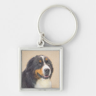 Bernese Mountain Dog-schilderij - Original Dog Art Sleutelhanger