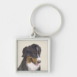 Bernese Mountain Dog-schilderij - Original Dog Art Sleutelhanger