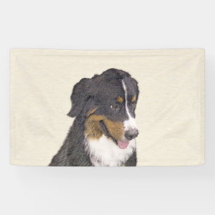 Bernese Mountain Dog-schilderij - Original Dog Art Spandoek