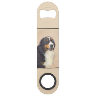 Bernese Mountain Dog-schilderij - Original Dog Art Speed Flessenopener