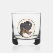 Bernese Mountain Dog-schilderij - Original Dog Art Whisky Glas (Achterkant)