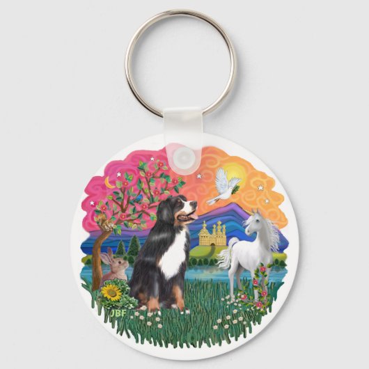 Bernese Mountain Dog Sleutelhanger (Voorkant)