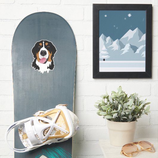 Bernese Mountain Dog Sticker (Snowboard)