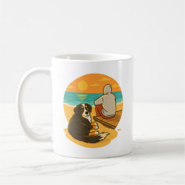 Bernese Mountain Dog Sunset Beach Companion Koffiemok