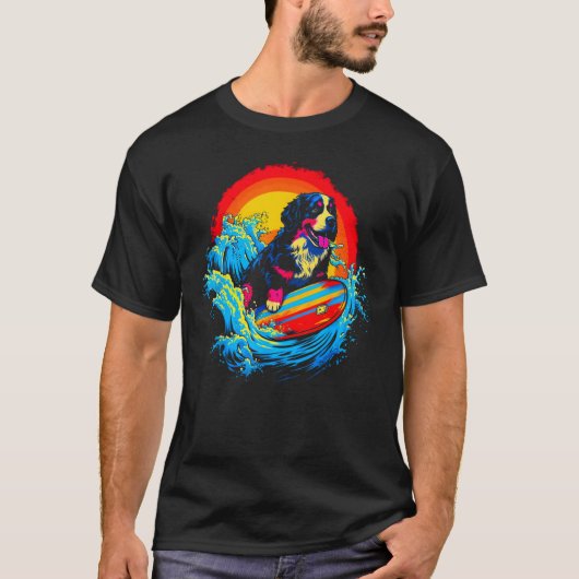Bernese Mountain Dog Surf T-shirt (Voorkant)