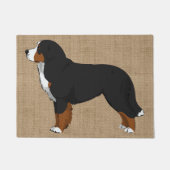 Bernese Mountain Dog Tan Burlap Deurmat (Voorkant)