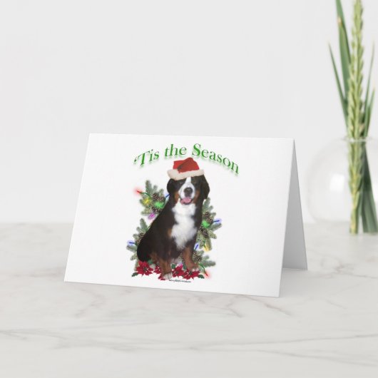 Bernese Mountain Dog "Tis Feestdagen Kaart (Voorkant)
