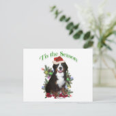 Bernese Mountain Dog "Tis Feestdagenkaart (Staand voorkant)