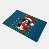 Bernese Mountain Dog Ugly Sweater Kerstpuppy Deurmat (Schuin)